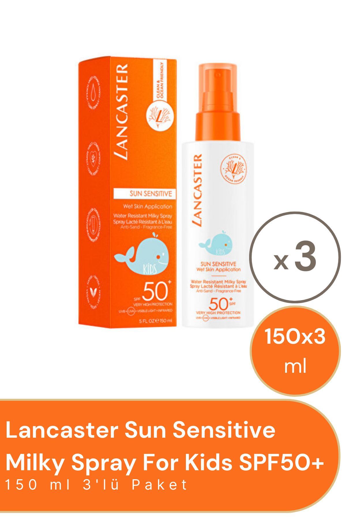 Lancaster Sun Sensitive Milky Spray For Kids SPF50+ 150 ml - 3 Adet