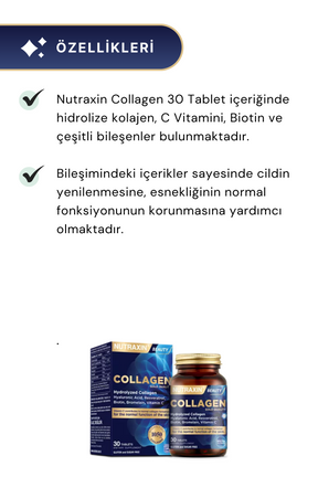 Nutraxin Beauty Gold Collagen 30 Tablet 3'lü Paket