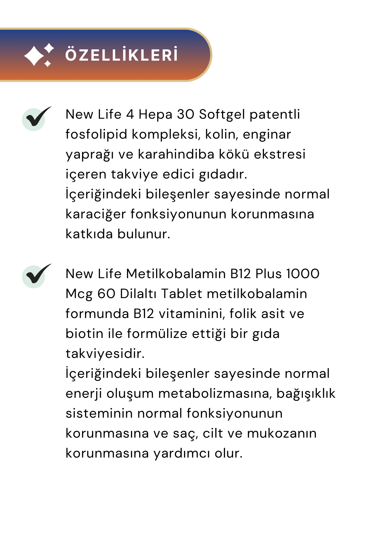 New Life B12 Plus 60 Tablet & 4 Hepa