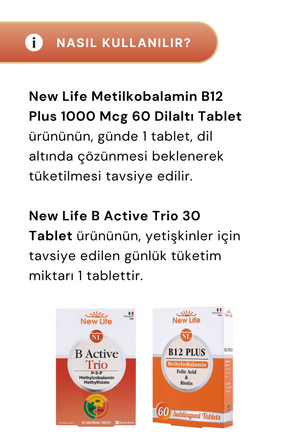 New Life B12 Plus 60 Tablet & B Active Trio