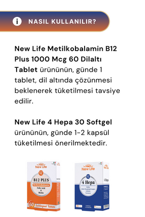 New Life B12 Plus 60 Tablet & 4 Hepa