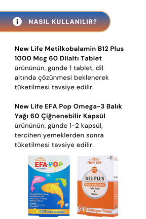 New Life B12 Plus 60 Tablet & EFA Pop 60 Kapsül