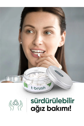 T-Brush Nane Aromalı Florürsüz Diş Macunu Tableti - 90 Adet