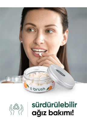 T-Brush Portakal Aromalı Florürlü Diş Macunu Tableti - 90 Adet