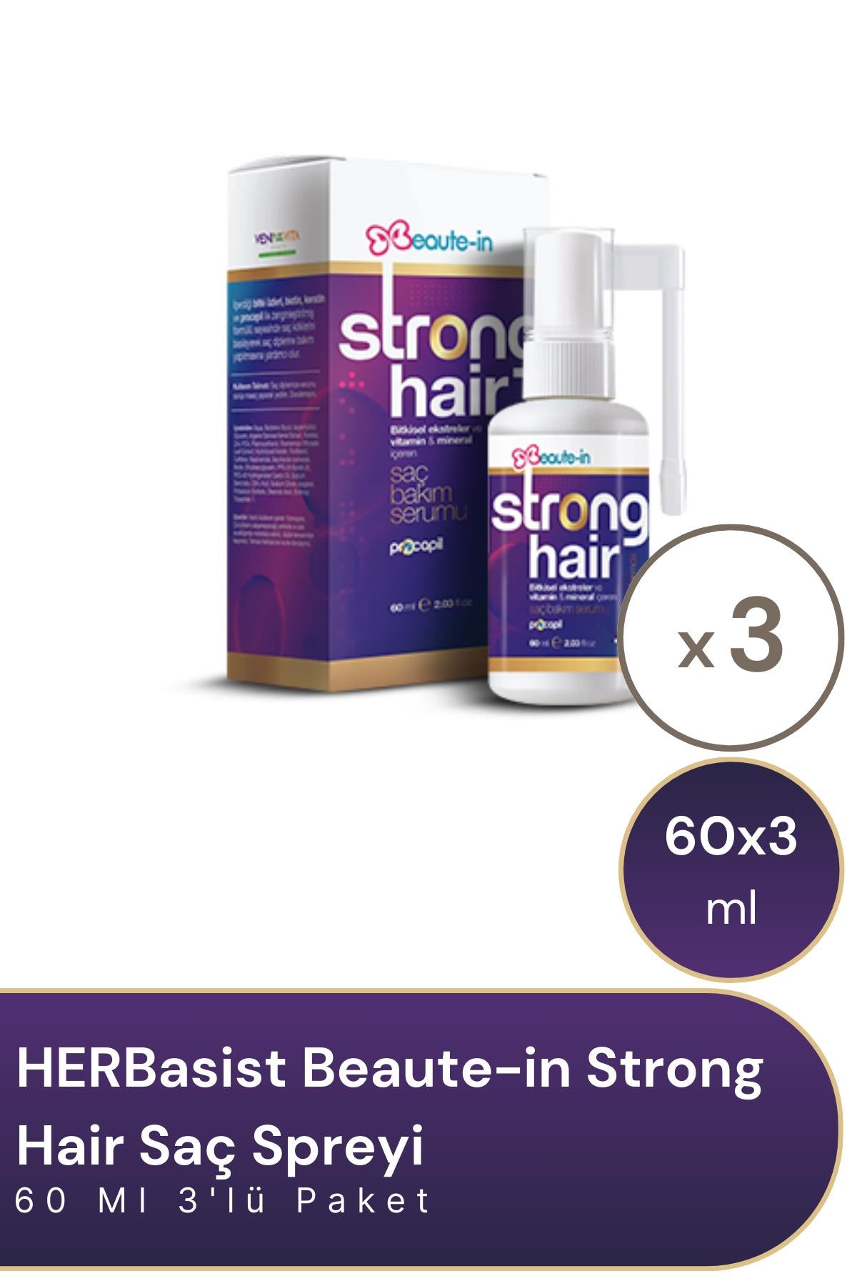 HERBasist Beaute-in Strong Hair Saç Spreyi 60 ml 3'lü Paket
