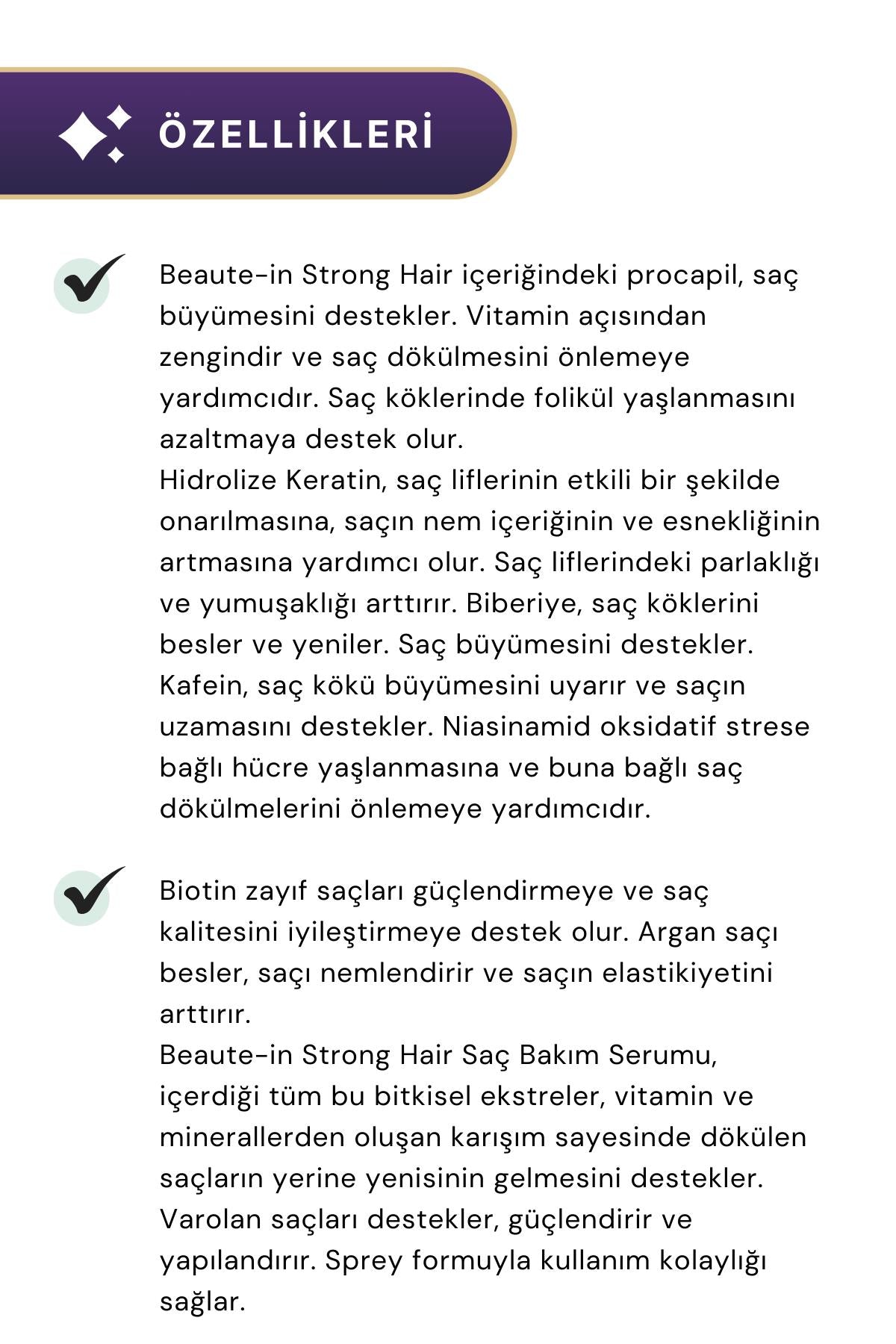 HERBasist Beaute-in Strong Hair Saç Spreyi 60 ml 3'lü Paket