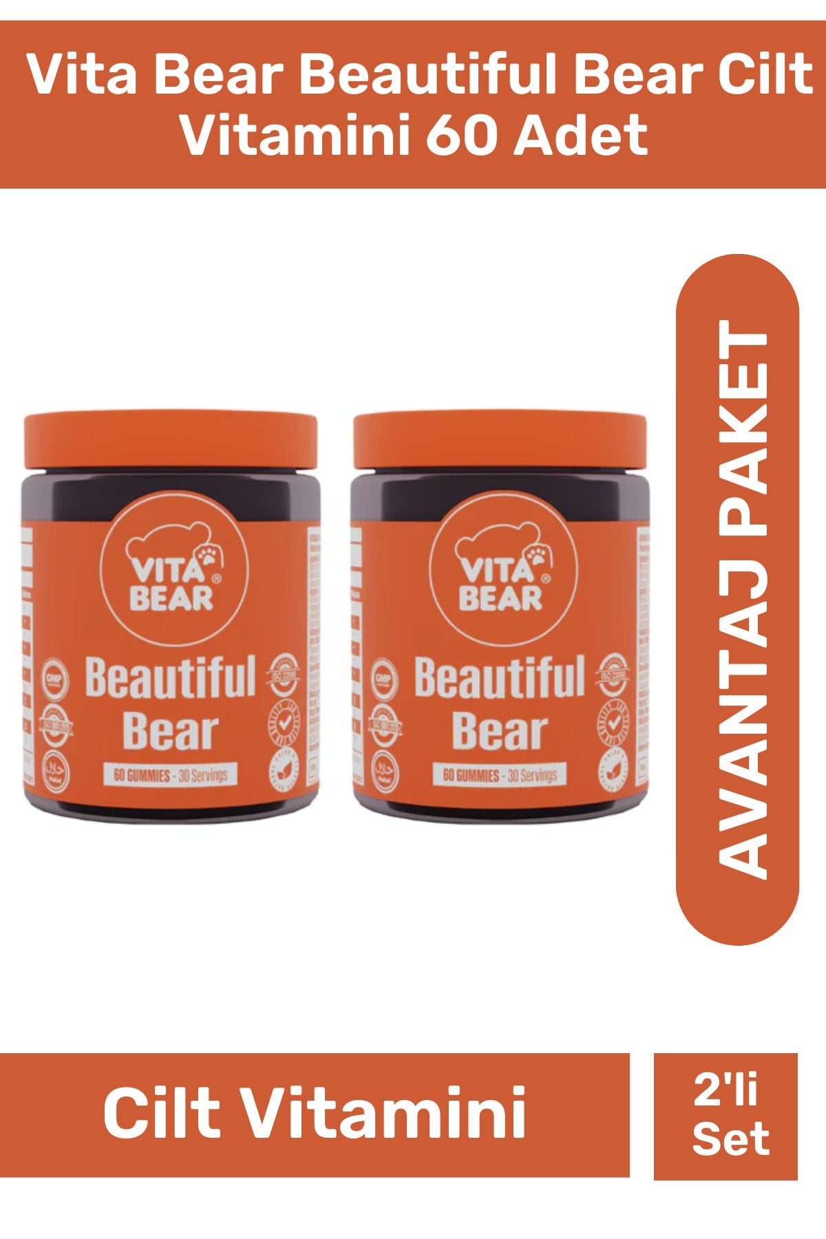 Vita Bear Beautiful Bear Cilt Vitamini 60 Adet 2'li Paket