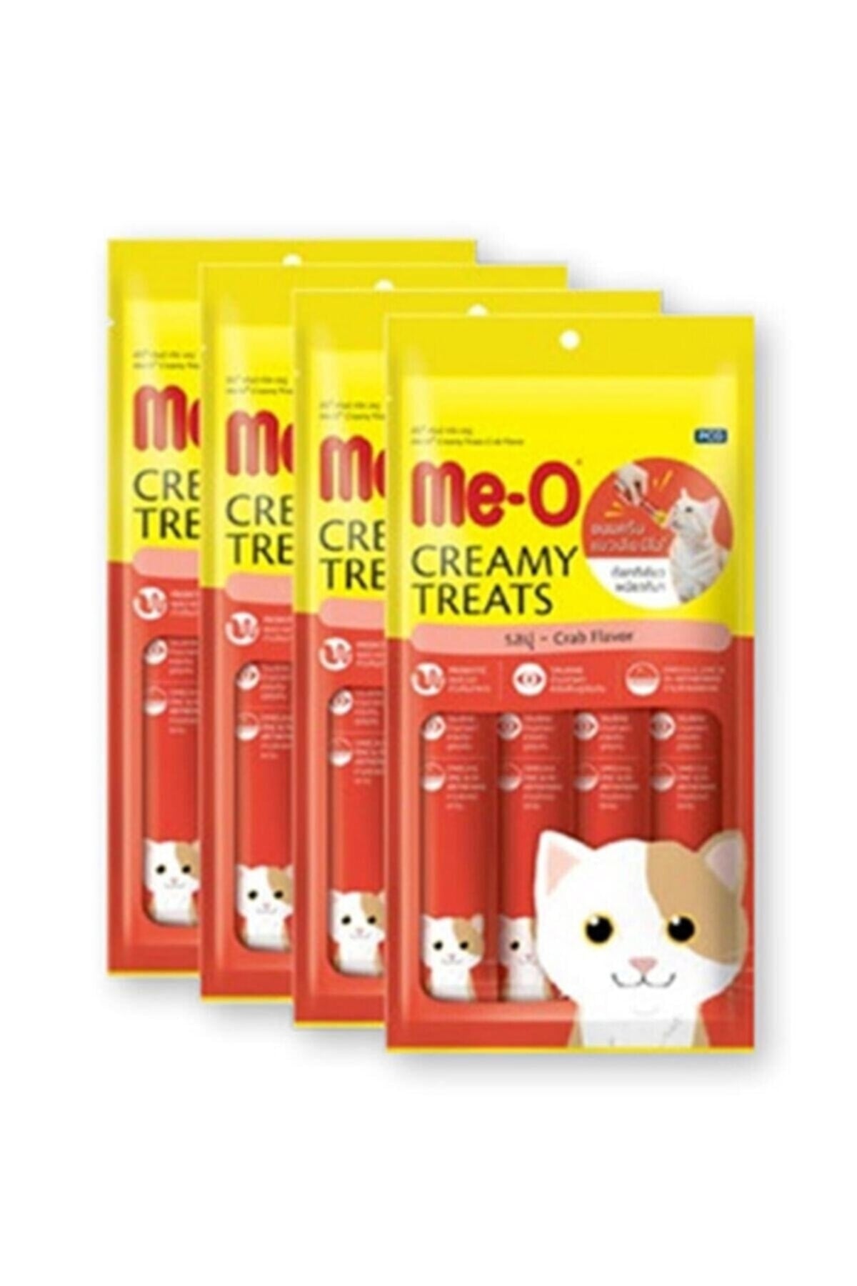 Me-O Creamy Treats Yengeçli Kedi Sıvı Ödül Maması 4 x 15 g 4'lü Paket