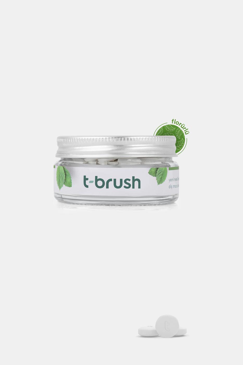 T-Brush Nane Aromalı Florürlü Diş Macunu Tableti - 90 Adet
