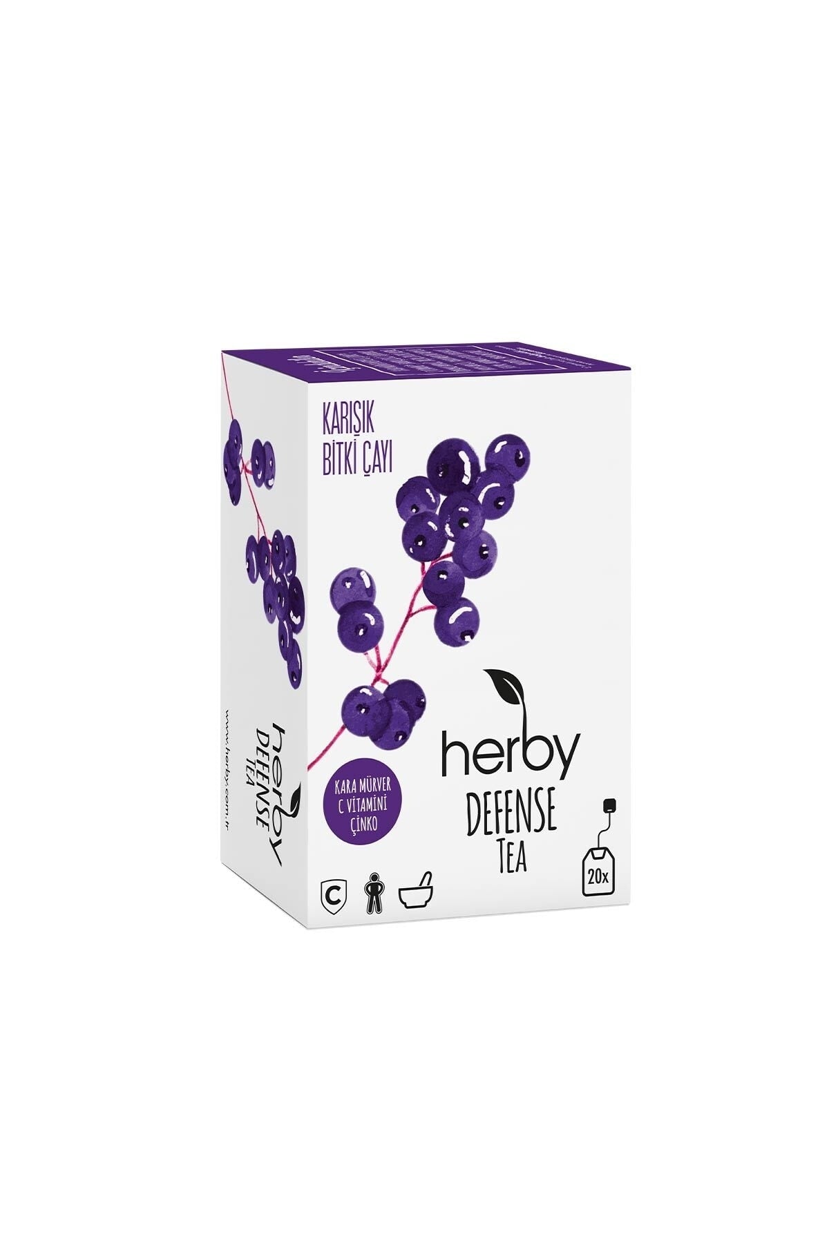 Herby Defense Tea Kara Mürver 20'li Bitki Çayı 2'li Paket