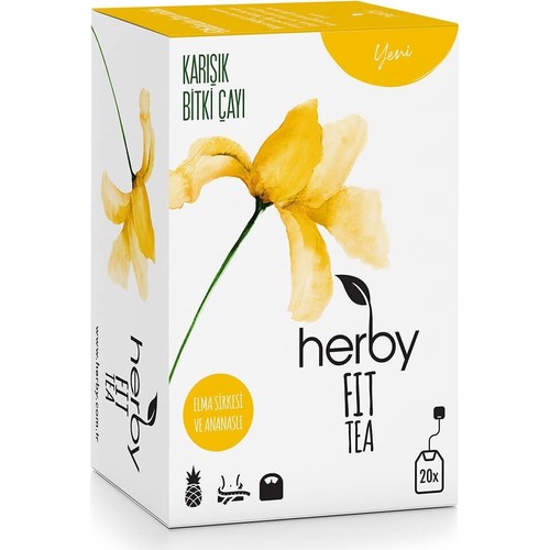 Herby Fit Tea Elma Sirkeli ve Ananaslı 20'li Bitki Çayı
