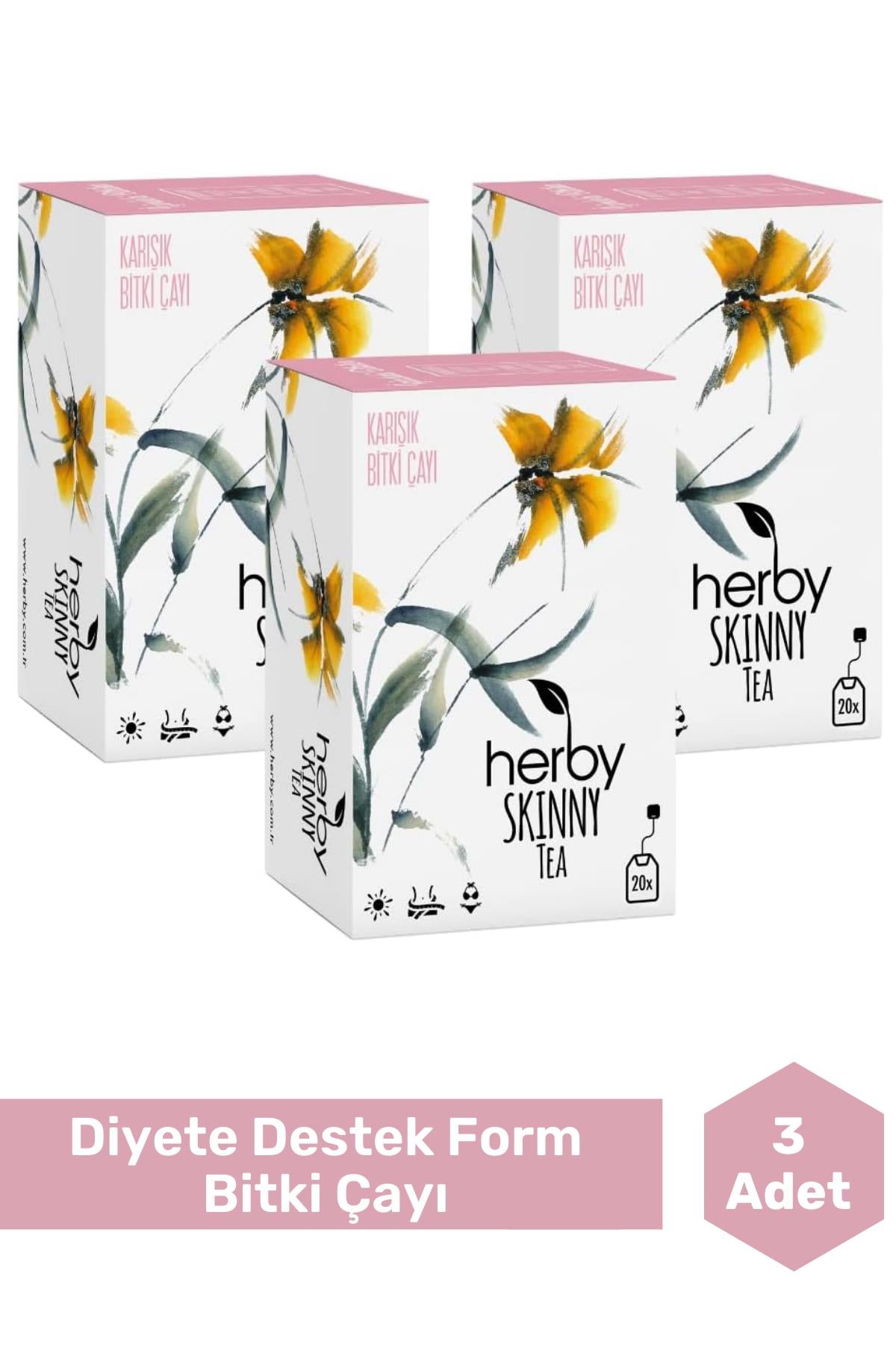 Herby Skinny Tea 20'li Bitki Çayı 3'lü Paket