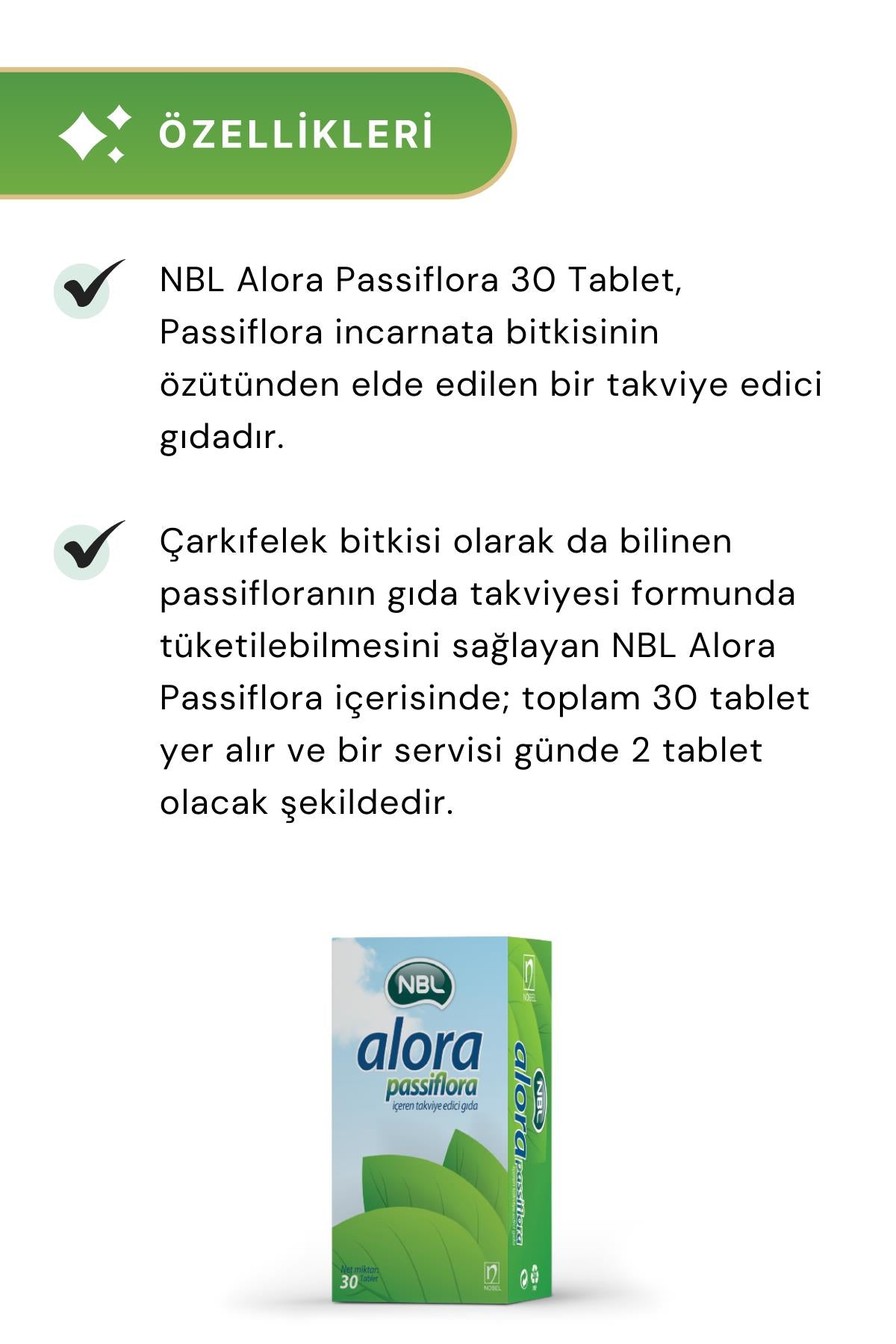 NBL Alora Passiflora 30 Tablet 3'lü Paket