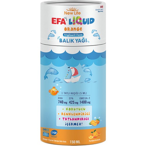 New Life EFA Liquid Portakal Balık Yağı 150 ml