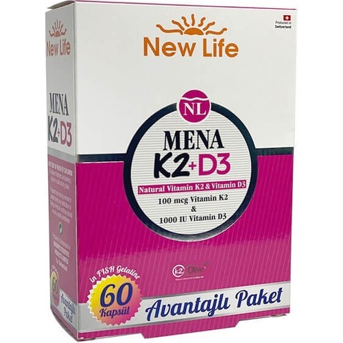 New Life Mena K2 + D3 60 Kapsül