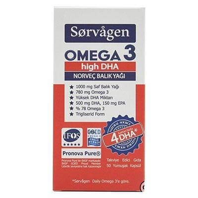 Sorvagen Omega 3 High DHA Norveç Balık Yağı 1000 mg 50 Kapsül
