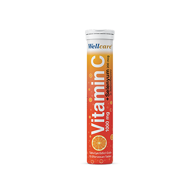 Wellcare Vitamin C 1000 mg + Selenyum (15 Efervesan Tablet)