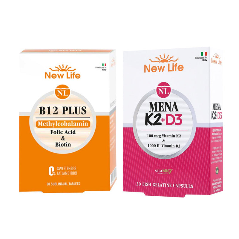 New Life B12 Plus 60 Tablet & Mena K2 + D3 30 Kapsül