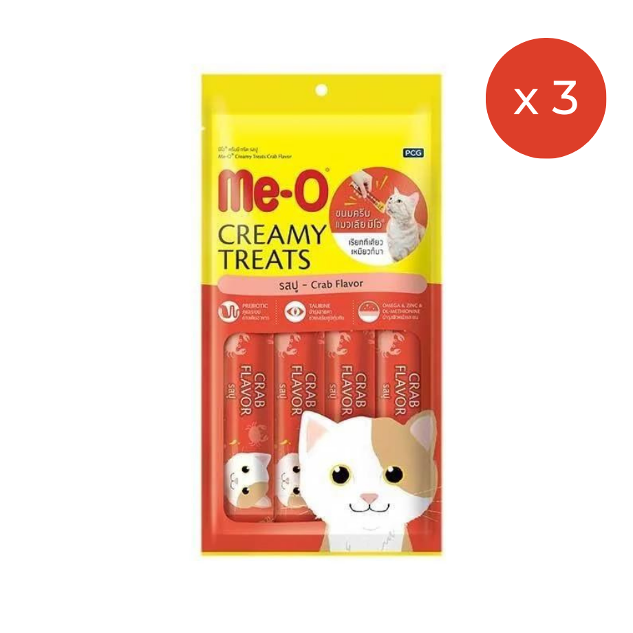 Me-O Creamy Treats Yengeçli Krem Kedi Ödül Maması 4 x 15 g 3'lü Paket