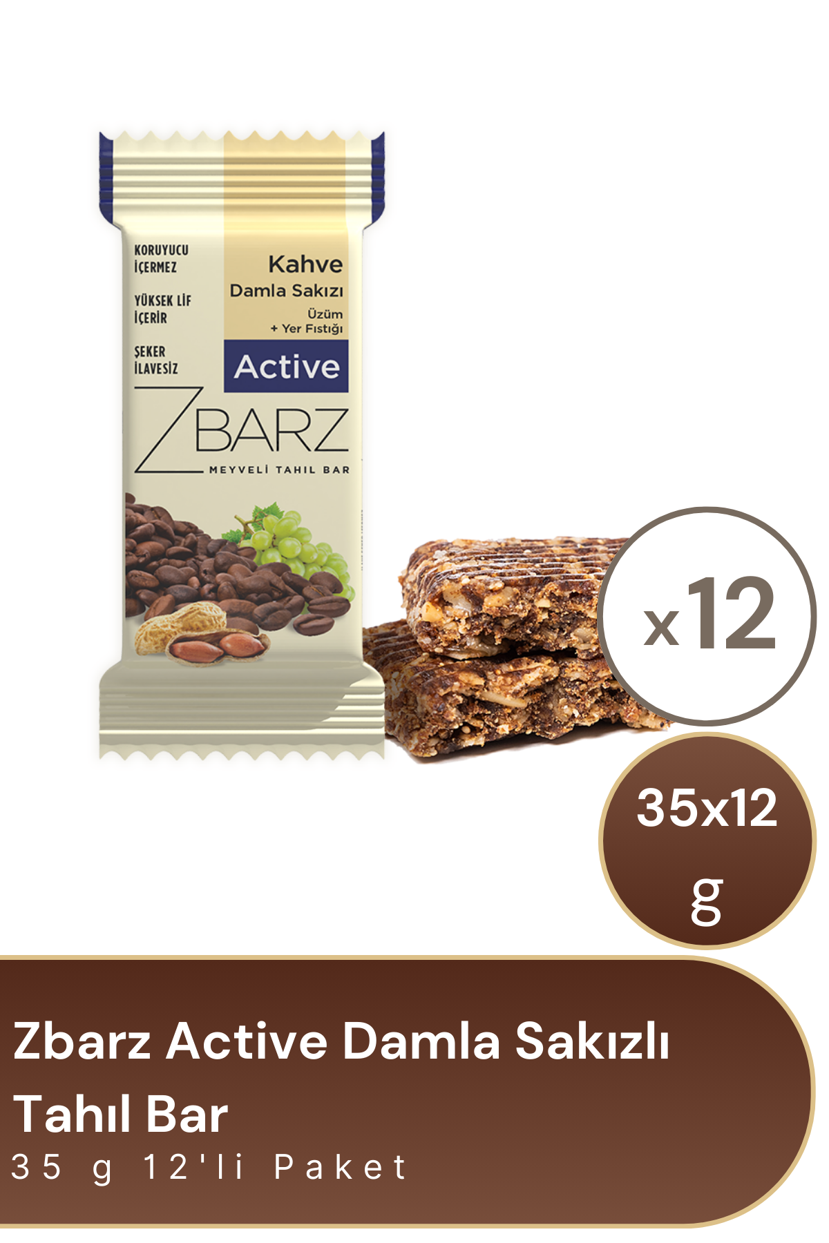 Zbarz Active Damla Sakızlı Tahıl Bar 35 g 12'li Paket