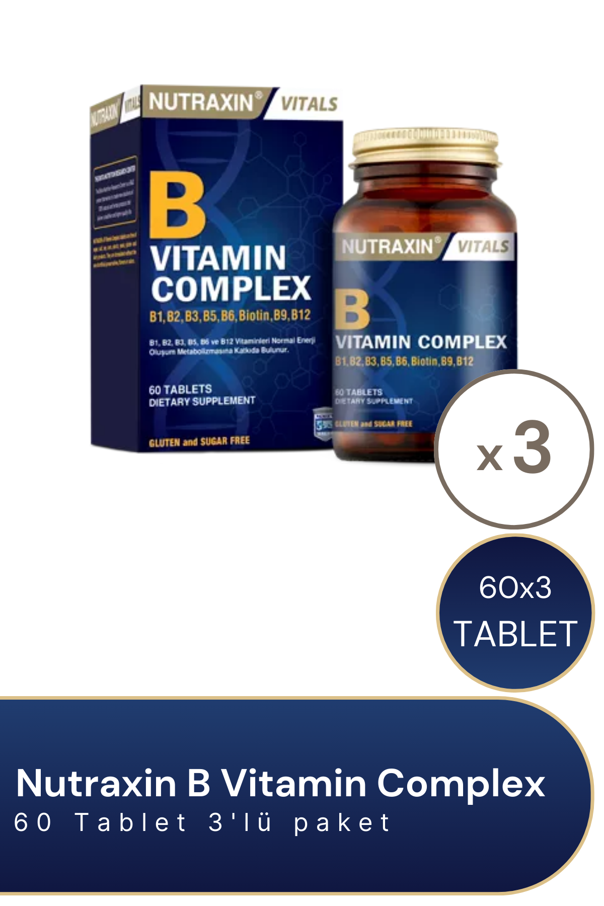Nutraxin B Vitamin Complex 60 Tablet 3'lü Paket