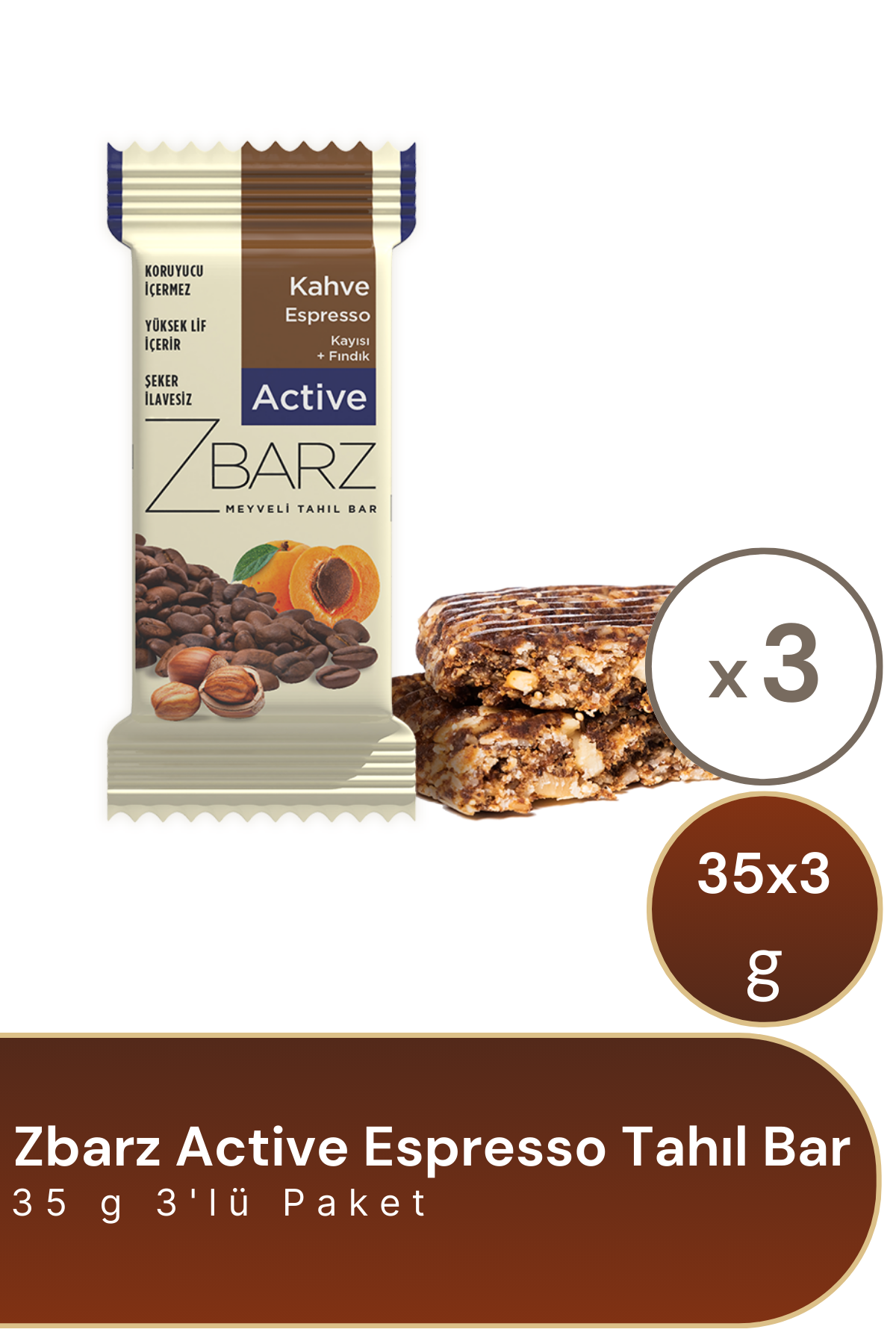 Zbarz Active Espresso Tahıl Bar 35 g 3'lü Paket