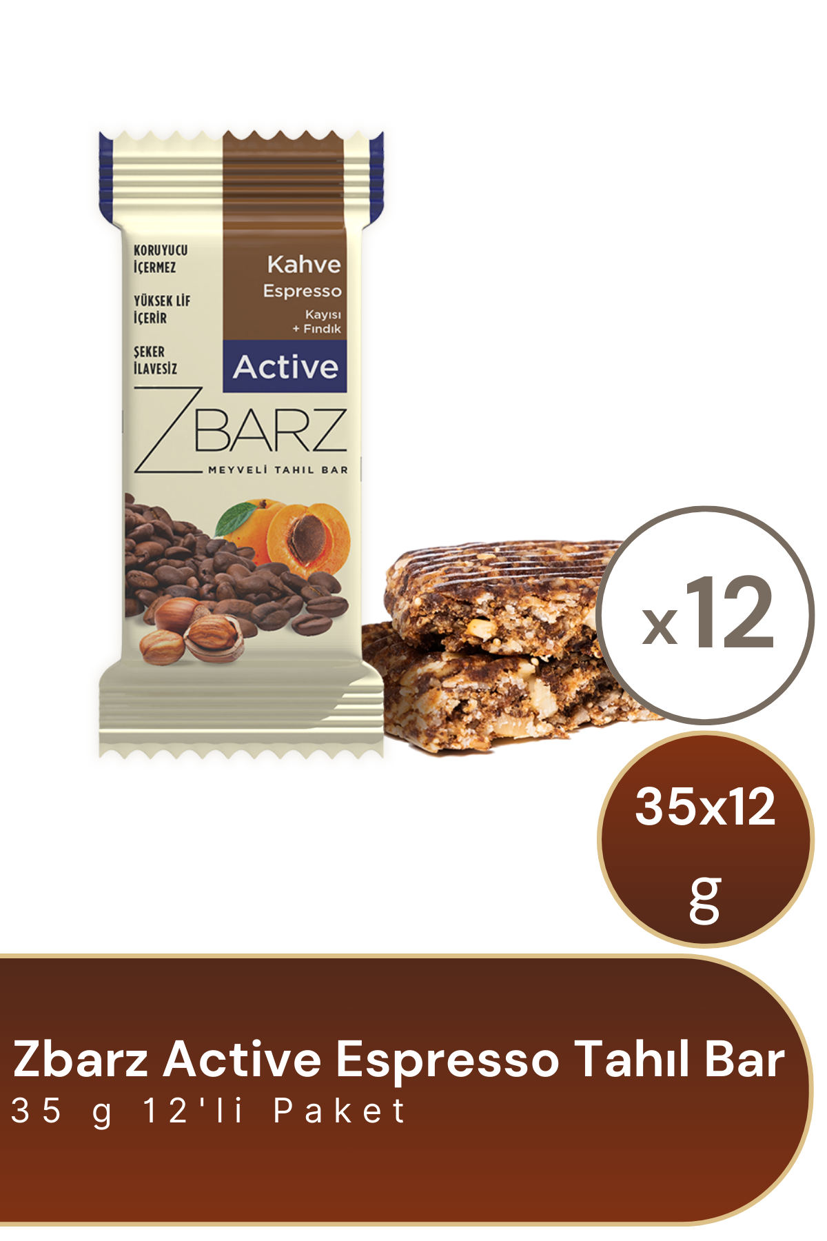 Zbarz Active Espresso Tahıl Bar 35 g 12'li Paket