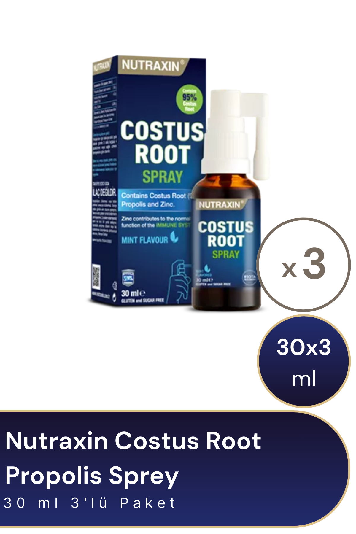 Nutraxin Costus Root Propolis Sprey 30 ml 3'lü Paket
