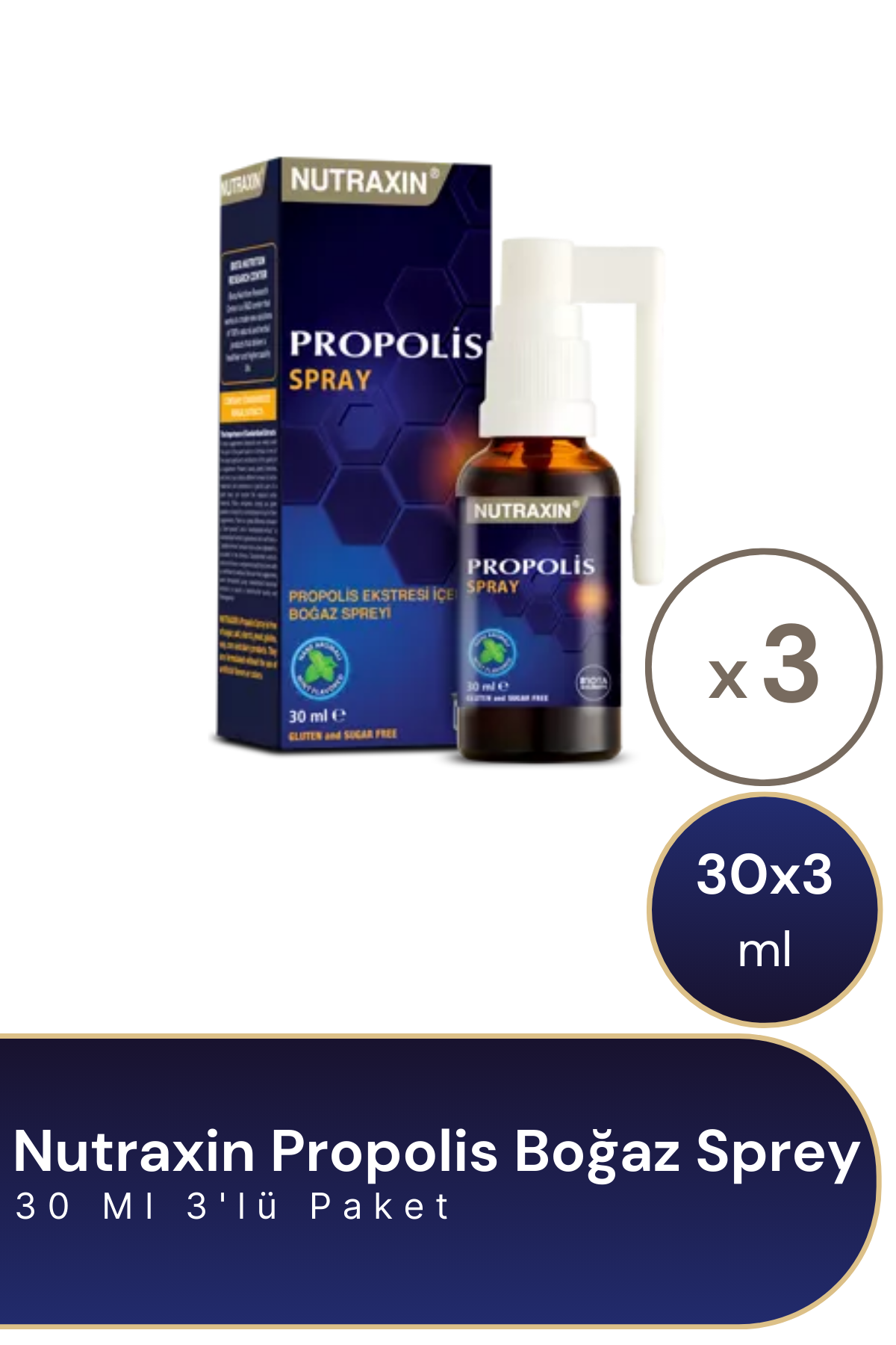 Nutraxin Propolis Boğaz Sprey 30 ml 3'lü Paket