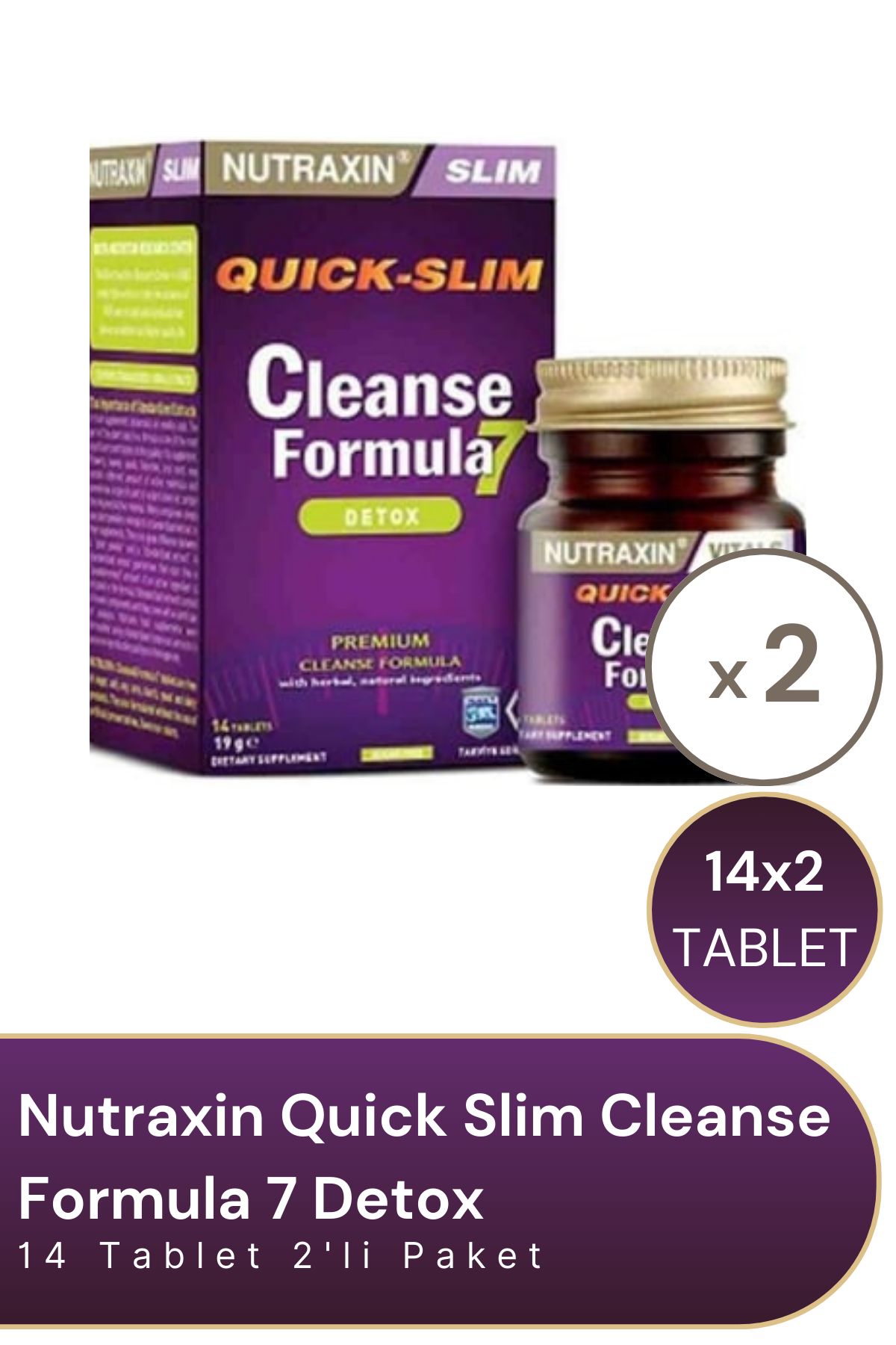 Nutraxin Quick Slim Cleanse Formula 7 Detox 14 Tablet 2'li Paket