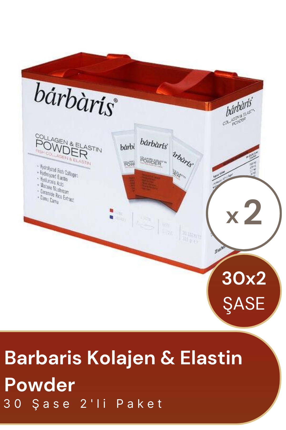 Barbaris Kolajen & Elastin Powder 30 Şase 2'li Paket