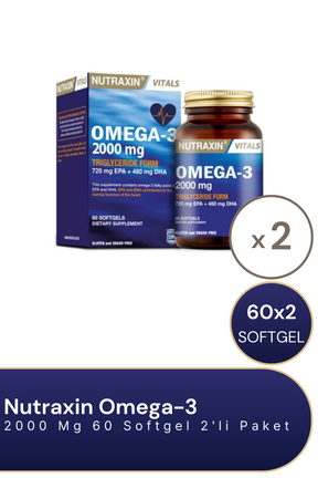 Nutraxin Omega-3 2000 Mg 60 Softgel 2'li Paket