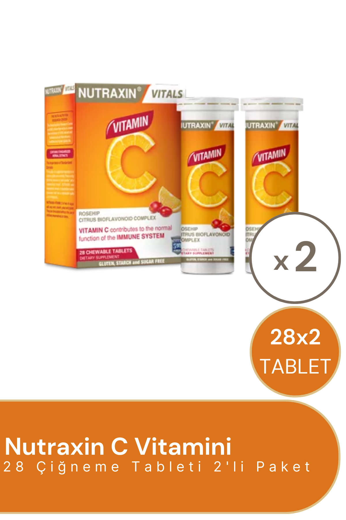 Nutraxin C Vitamini 28 Çiğneme Tableti 2'li Paket