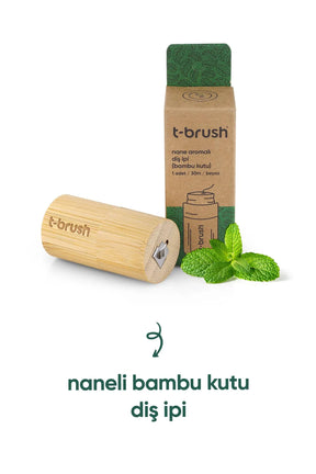 T-Brush Doğal Naneli Bambu Kutu Diş İpi 30 m