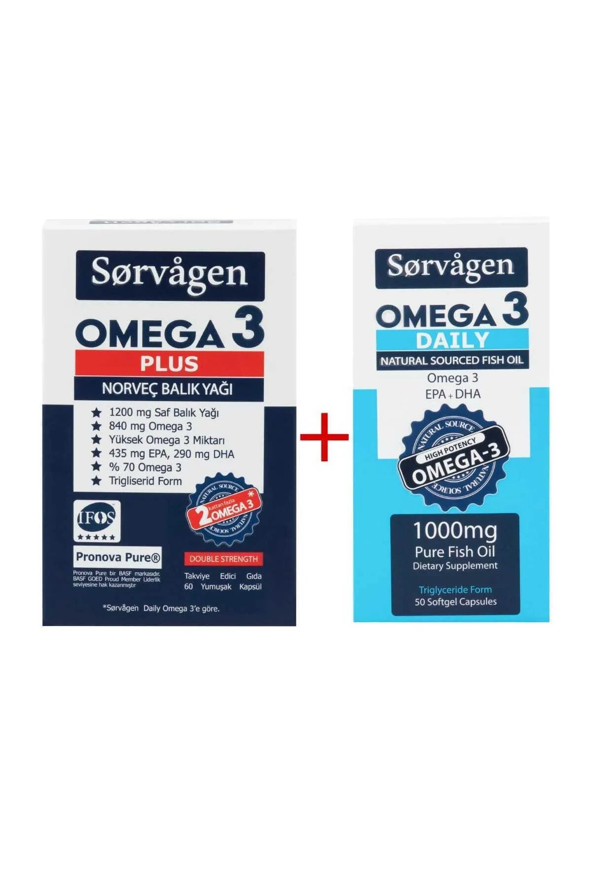 Sorvagen Omega 3 Plus 1200 Mg Yağı 60 Kapsül & Omega 3 Daily 1000 Mg Balık Yağı 50 Kapsül
