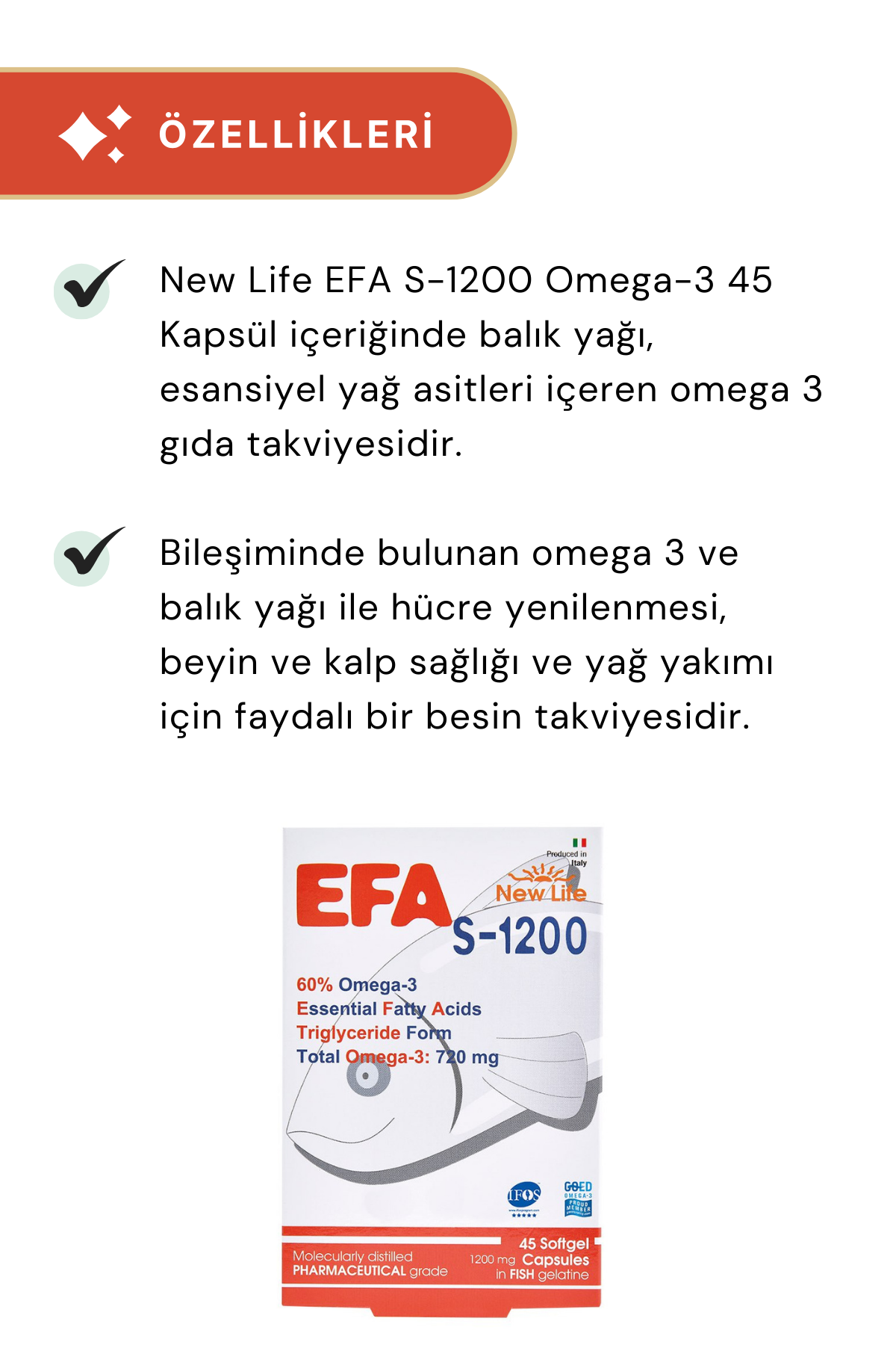 New Life EFA S-1200 Omega-3 45 Kapsül 3'lü Paket