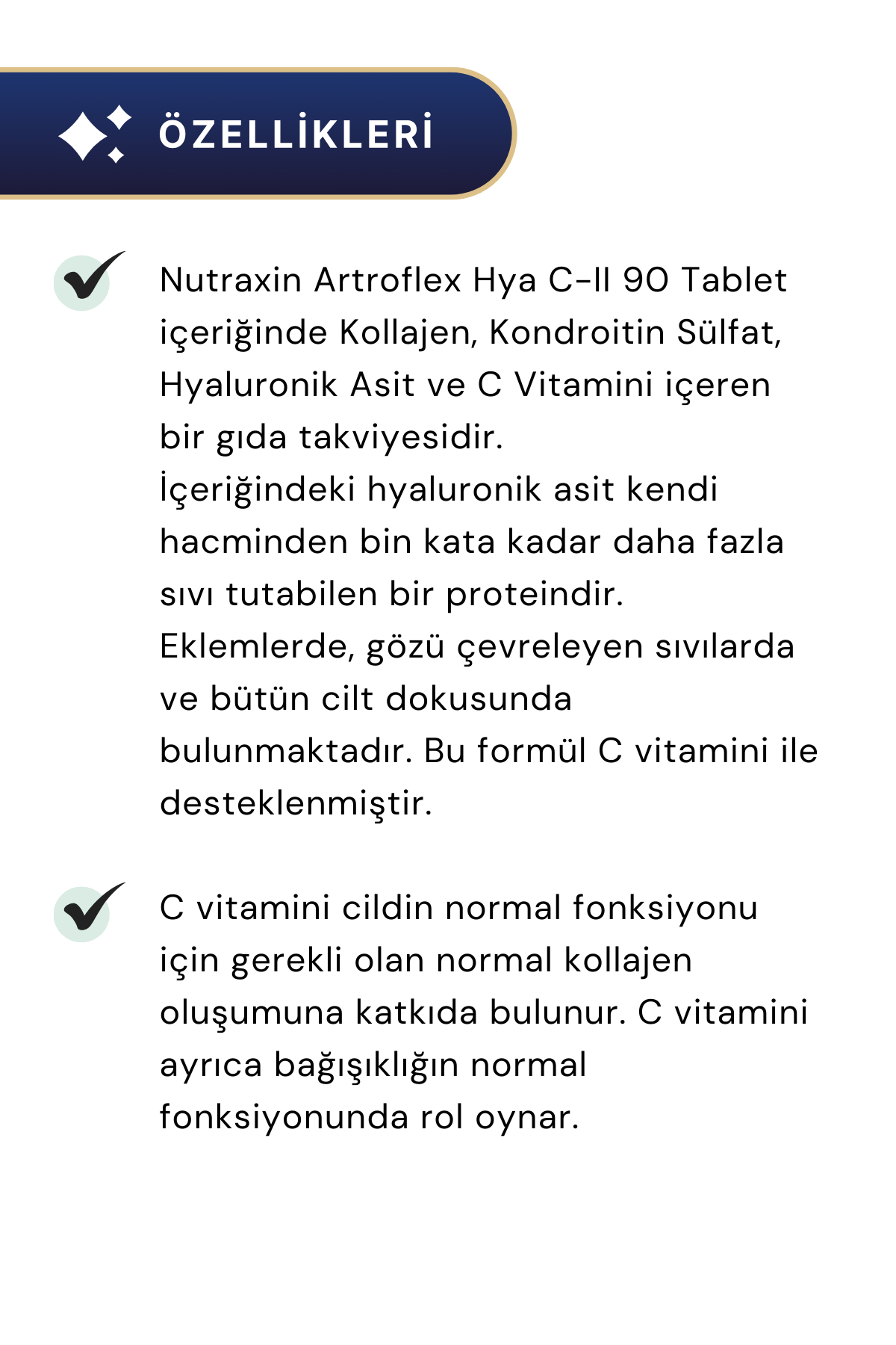 Nutraxin Artroflex Hya-C-II 90 Tablet 3'lü Paket