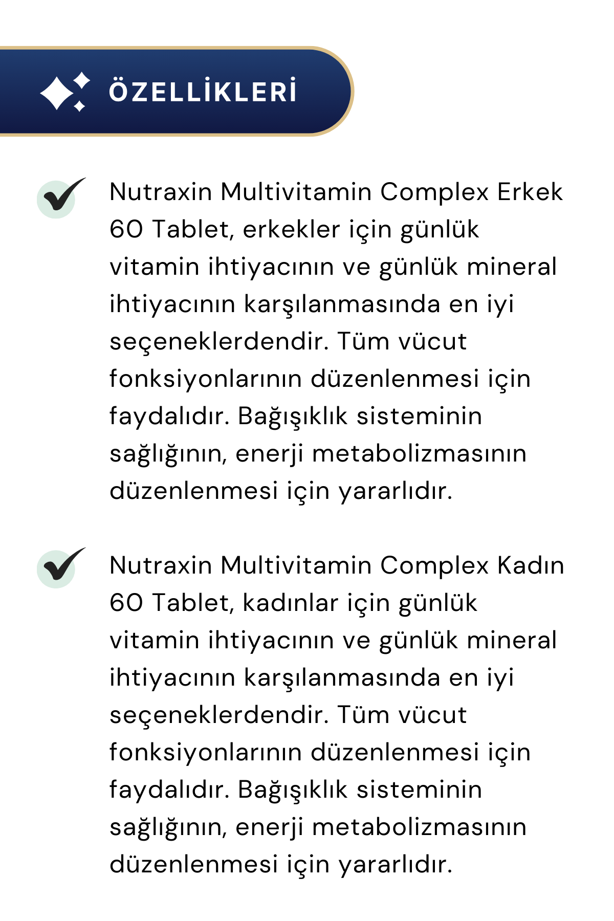 Nutraxin Men's Multivitamin Complex & Women's Multivitamin Complex