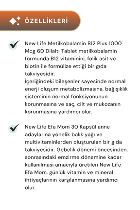 New Life B12 Plus 60 Tablet & EFA Mom