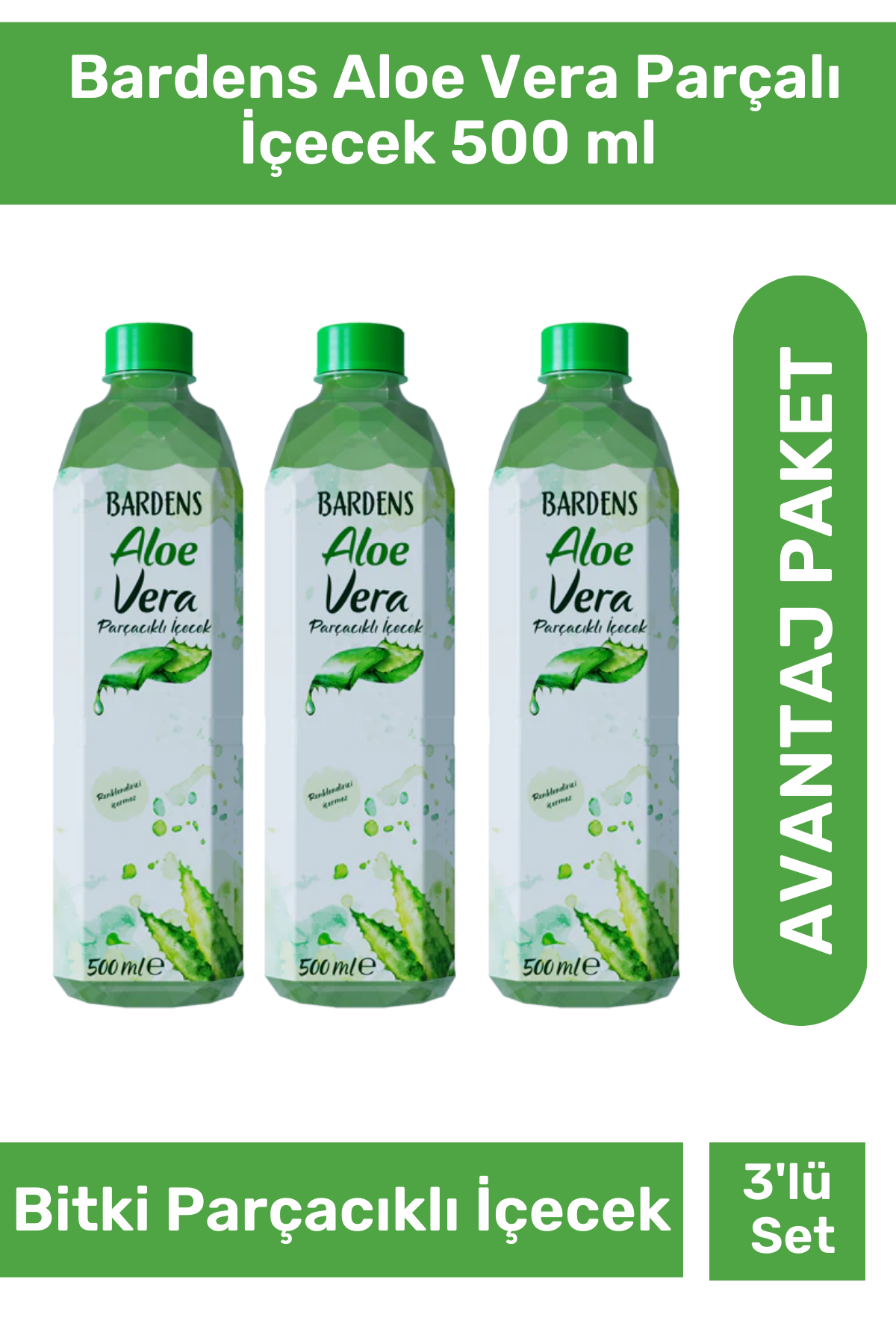 Bardens Aloe Vera Parçalı İçecek 500 ml 3'lü Paket