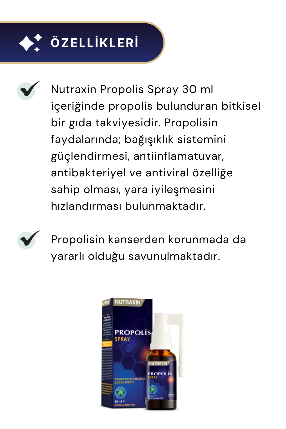 Nutraxin Propolis Boğaz Sprey 30 ml 2'li Paket