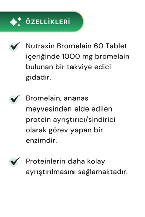Nutraxin Bromelain 60 Tablet 2'li Paket