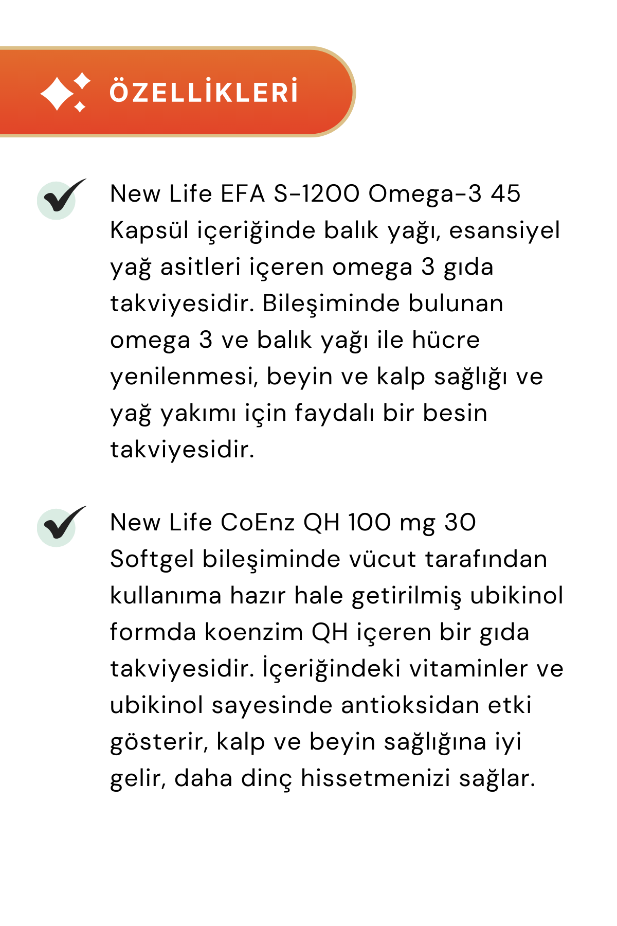 New Life EFA S-1200 45 Kapsül & CoEnz QH 30 Softgel