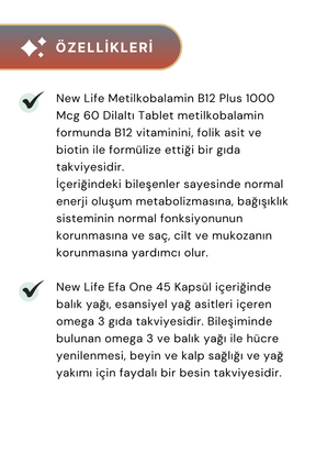 New Life B12 Plus 60 Tablet & EFA One