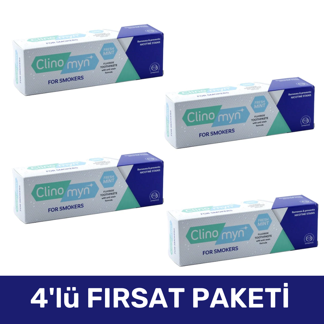 Clinomyn Taze Nane Sigara İçenler için Diş Macunu 75 ml 4'lü Paket