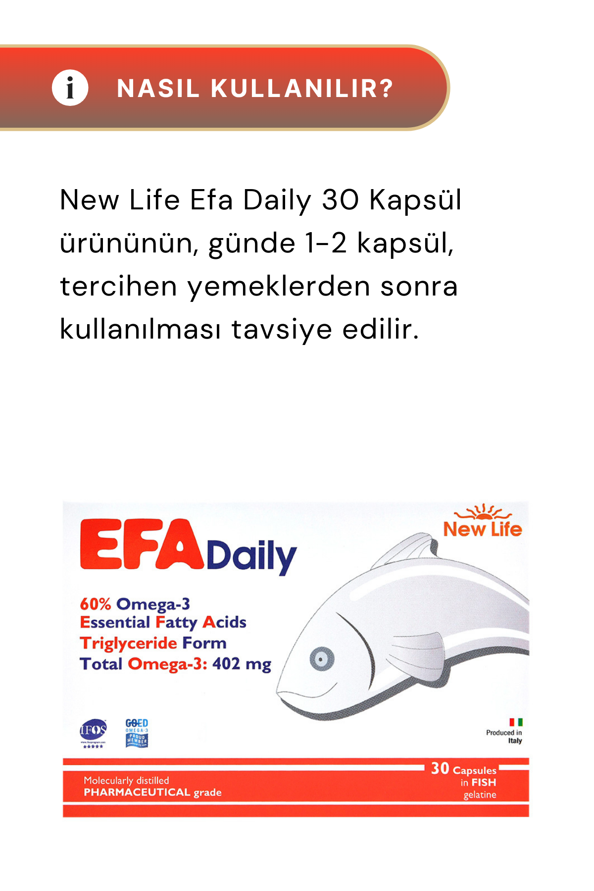 New Life EFA Daily Balık Yağı 30 Kapsül 2'li Paket