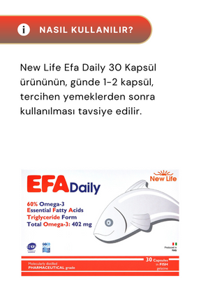 New Life EFA Daily Balık Yağı 30 Kapsül 2'li Paket