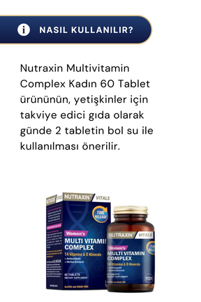 Nutraxin Women's Multivitamin Complex 60 Tablet 2'li Paket