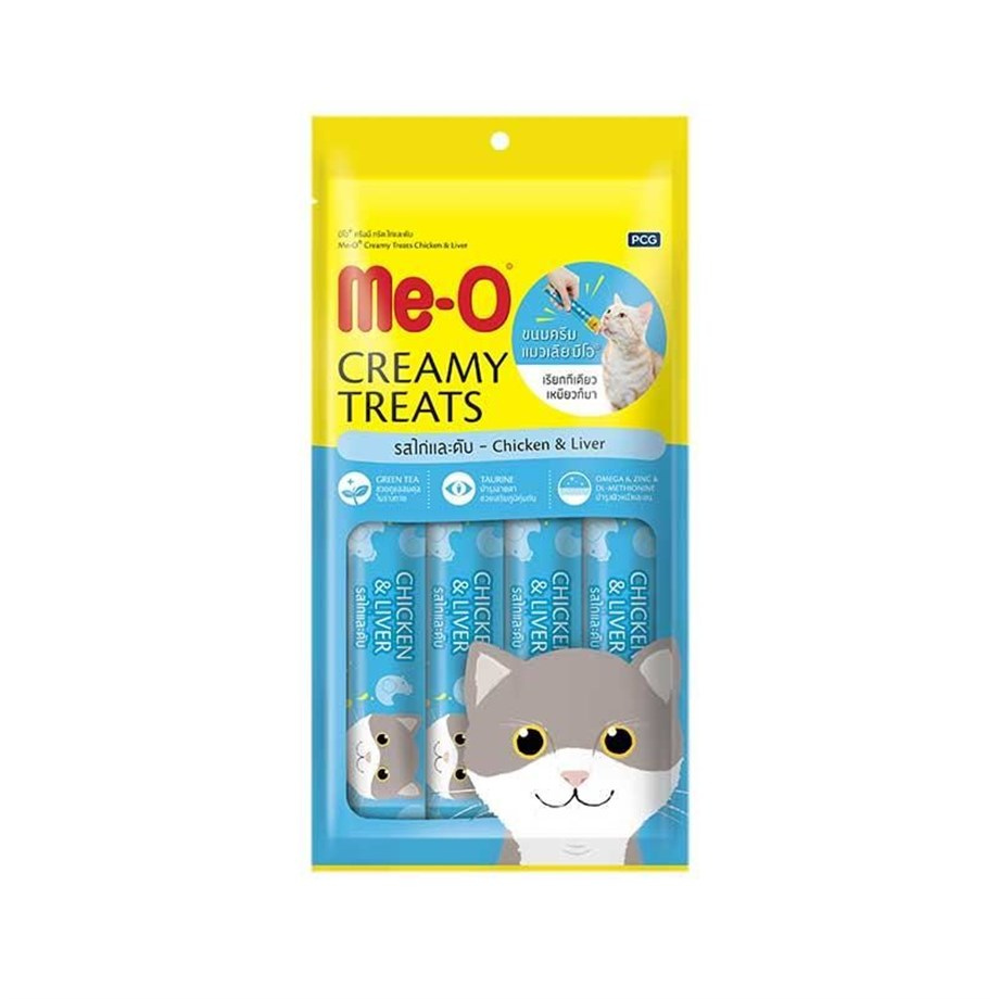 Me-O Creamy Treats Tavuklu ve Ciğerli Kedi Sıvı Ödül Maması 4 x 15 g