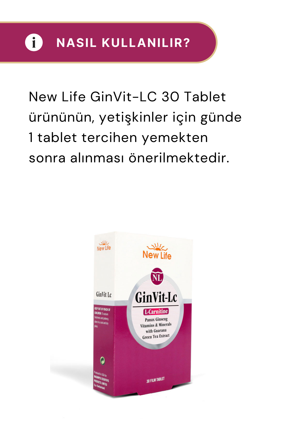 New Life GinVit-LC 30 Tablet 2'li Paket